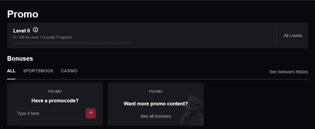 VIP points progress scale in the user's personal account